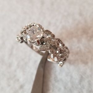 Leaf Design Sterling Ring Set